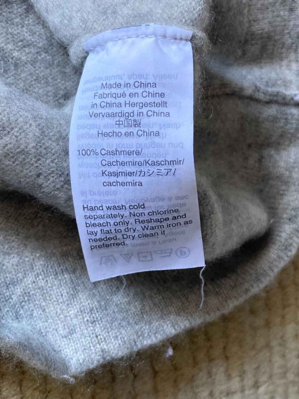 J Crew 100% Cashmere Tee, Light Gray, size large - Picture 4 of 6